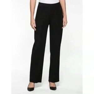 Misook Stretch Knit Wide Leg Pants | Black